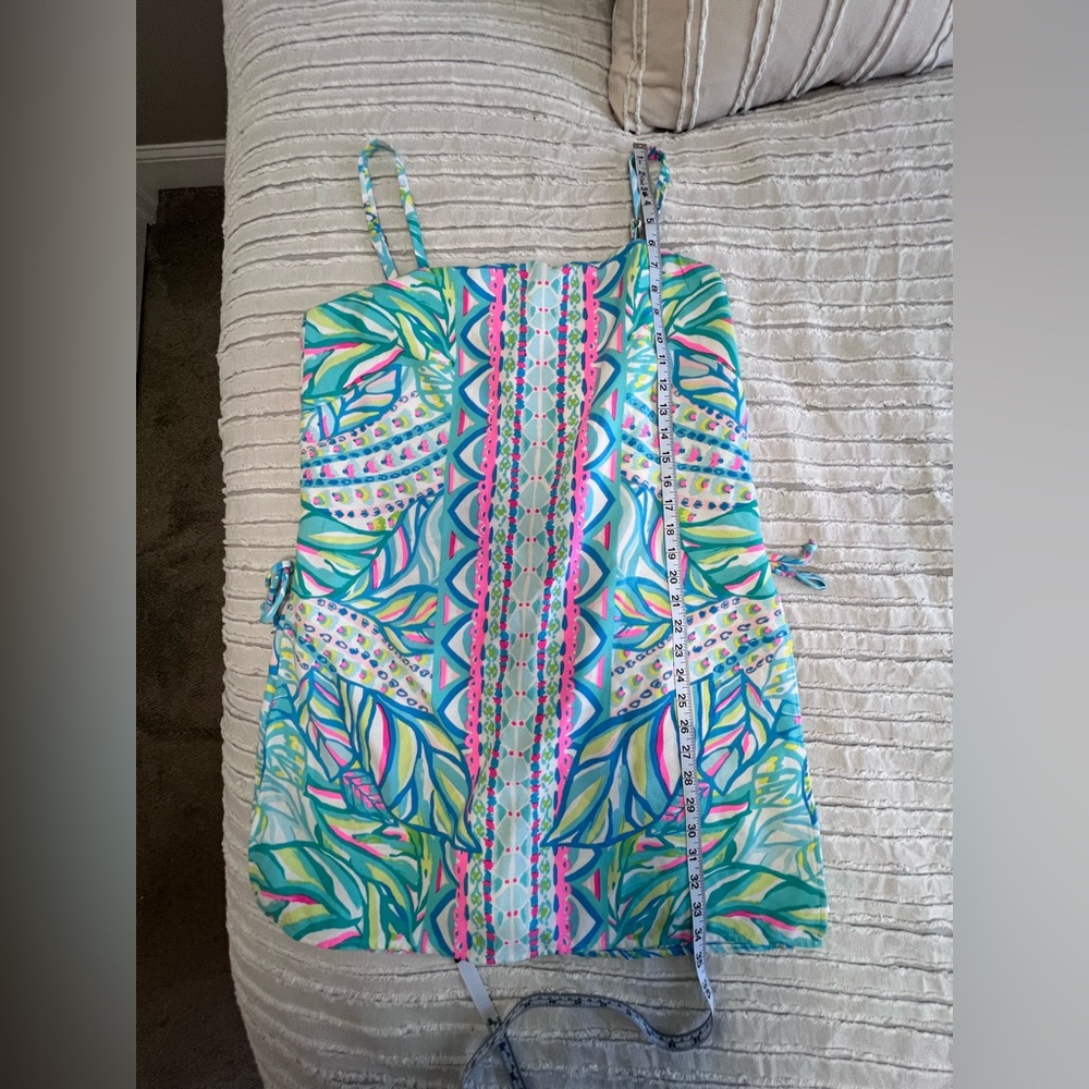 Lilly Pulitzer Tropical Print Romper in Pink and Blue - Picture 6 of 6